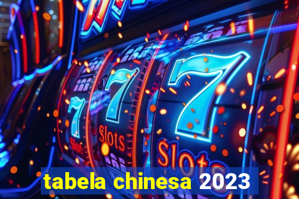 tabela chinesa 2023